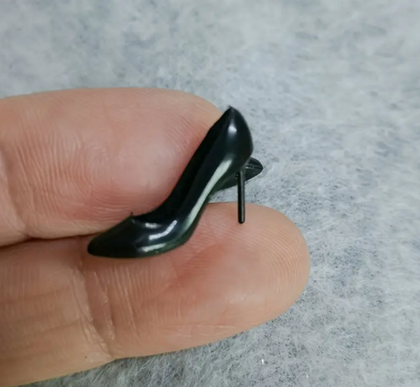 Miniature Black High Heel Stilettos (per pair)