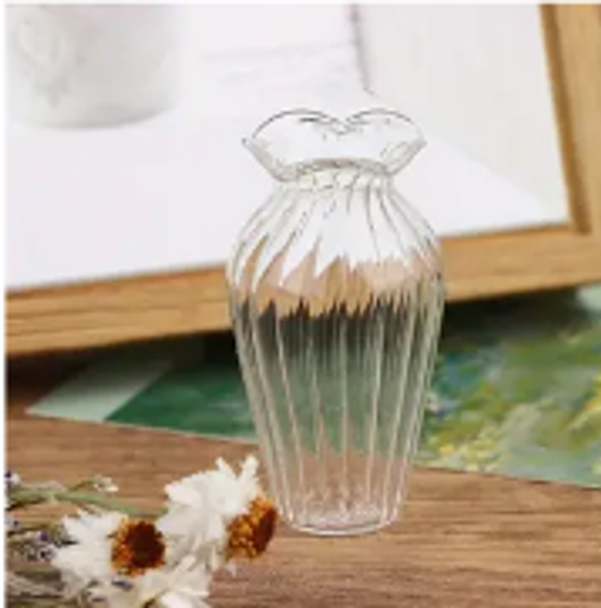 Miniature Clear Glass Flower Vase (Drawer 23)