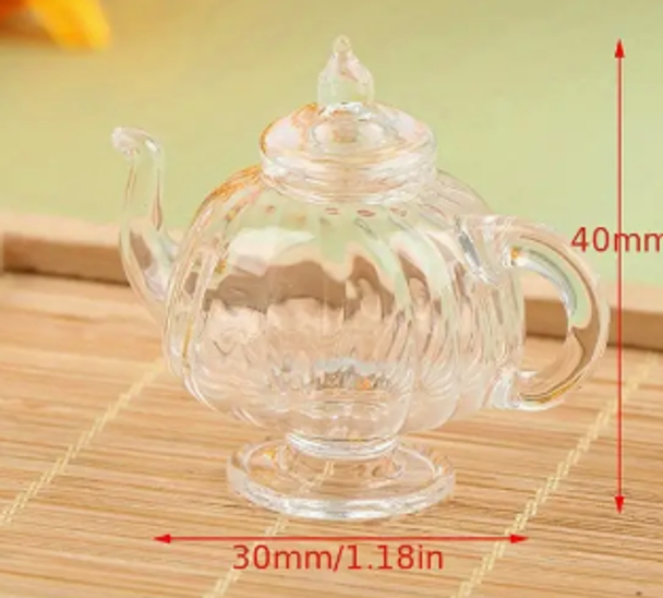 Miniature Clear Glass Teapot