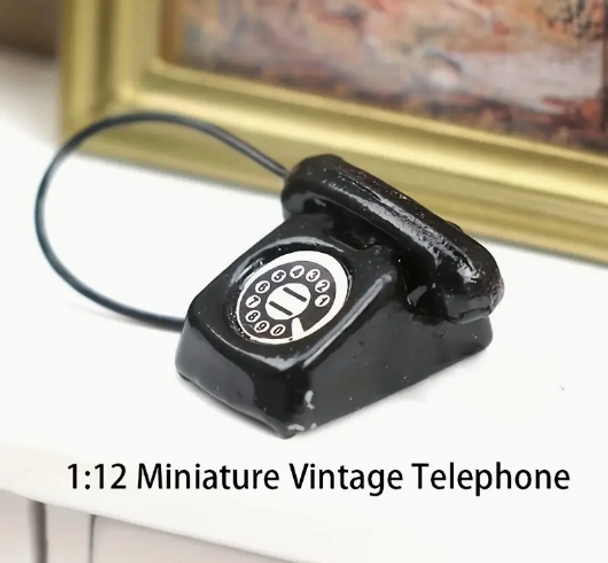 Miniature Dial Phone (with cord) Telephone