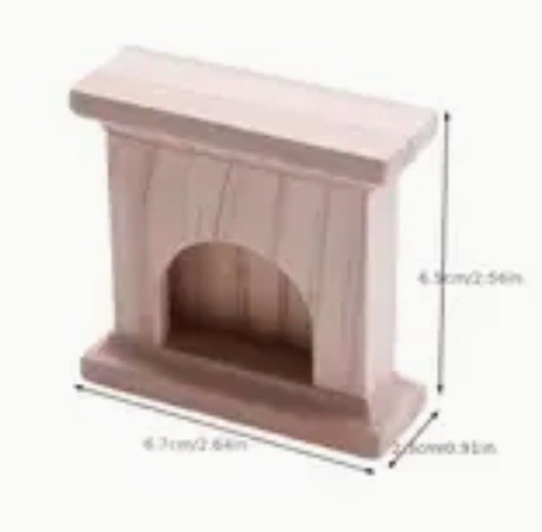 Miniature Wooden Fireplace hearth (drawer 50)