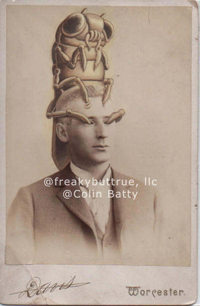 Original Cabinet Card - CC215 Bug Gouging Out Man's Eyes