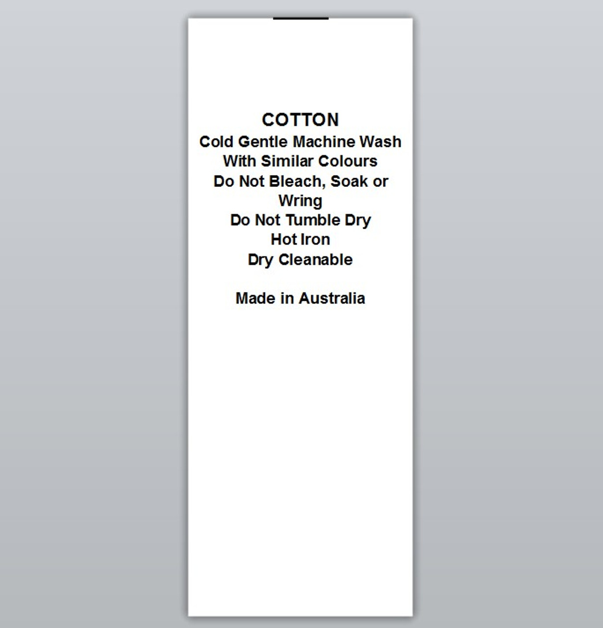 Cotton Cold wash Hot iron Washing Care Labels