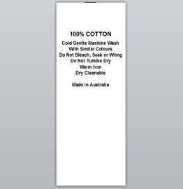 100% Cotton Cold wash Warm iron