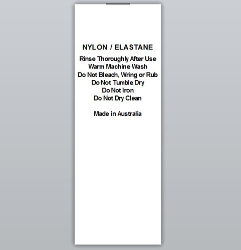 Nylon / Elastane Rinse thoroughly Clothing Labels by Ted + Toot labels