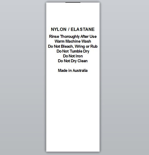 Nylon / Elastane Rinse thoroughly Clothing Labels by Ted + Toot labels