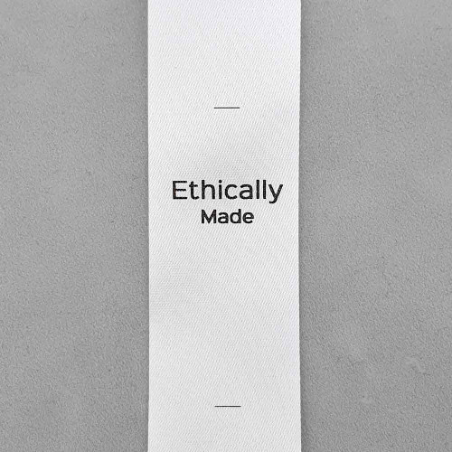 Ethically made garment label