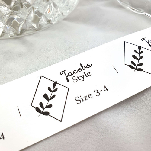 Iron on labels with sizes