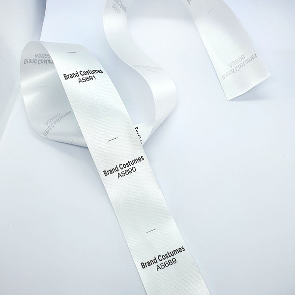 Recycled satin custom printed labels with sequential numbering