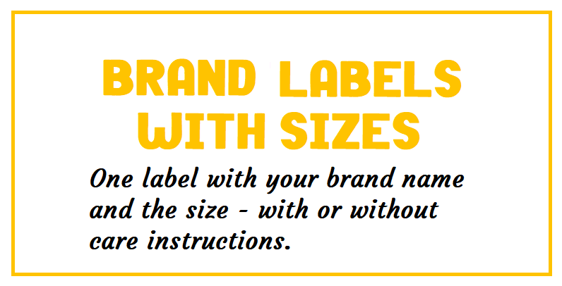 Custom printed labels with sizes