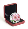 2012 $20 FINE SILVER COIN - RHODODENDRON WILDFLOWER - SWAROVSKI CRYSTAL WATER DROPLETS