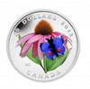 2013 $20 FINE SILVER COIN - PURPLE CONEFLOWER AND VENETIAN GLASS EASTERN TAILED BLUE BUTTERFLY
