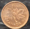 2005 CANADIAN ONE CENT ICCS MS-66 (RED)