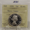 1959 CIRCULATION 50-CENT COIN - HEAVY CAMEO - PL65
