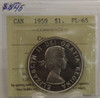 1959 CIRCULATION $1 COIN - CAMEO - PL 65