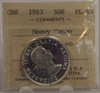1963 CIRCULATION 50-CENT COIN - HEAVY CAMEO - PL-63