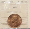 1914 CANADA CIRCULATION 1 CENT MS-64 - RED