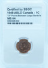 1949 1 CENT CANADA ABLD “A” POINTS BETWEEN LARGE DENTICLE – MS 64 – GRADED (348-002)