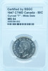1947 50 CENT CANADA C7WD – CURVED “7” – WIDE DATE – MS 64 – GRADED (350-001/350-002)
