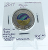 2017 CIRCULATION CANADIAN TOONIE COMMEMORATIVE 'GLOW-IN-THE-DARK' NORTHERN LIGHTS CANADA SESQUICENTENNIAL