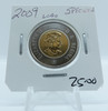 2009 CIRCULATION CANADIAN TOONIE SPECIMEN LOGO 