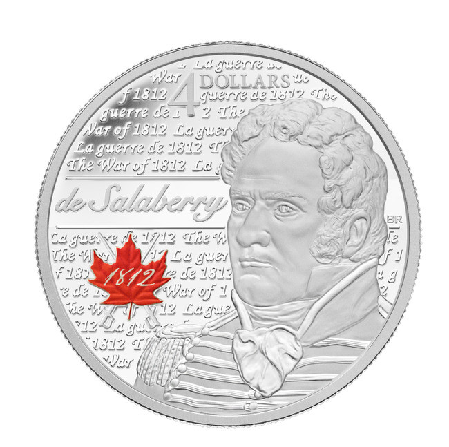 2013 $4 FINE SILVER COIN HEROES OF 1812 - CHARLES-MICHEL DE