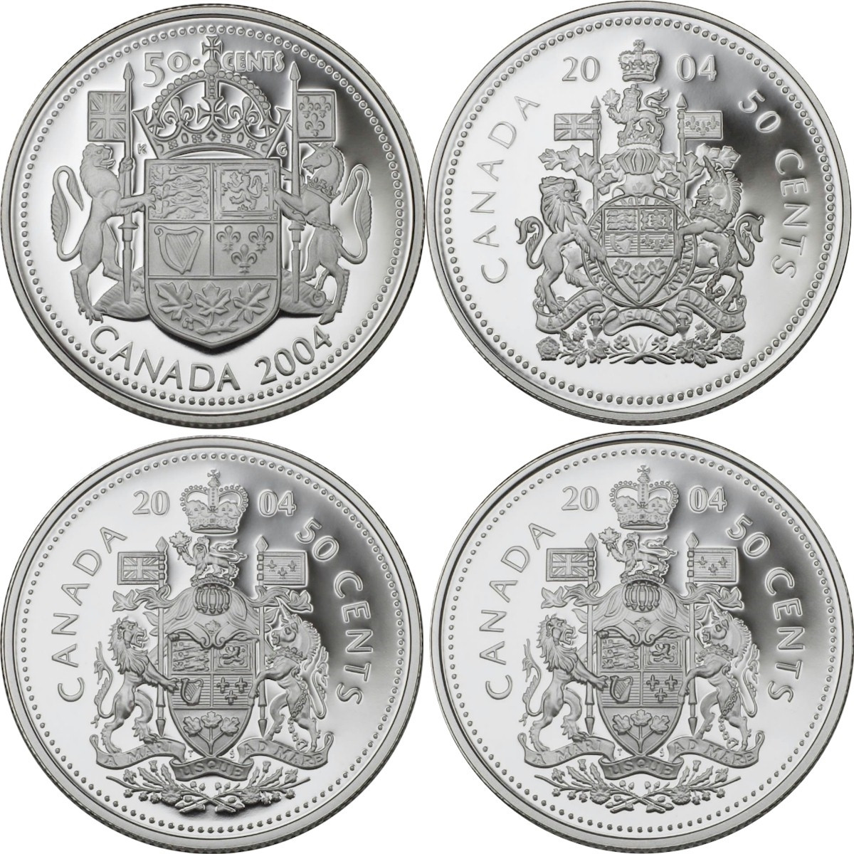 2004 50-CENT STERLING SILVER COIN SET - EFFIGIES OF THE QUEEN