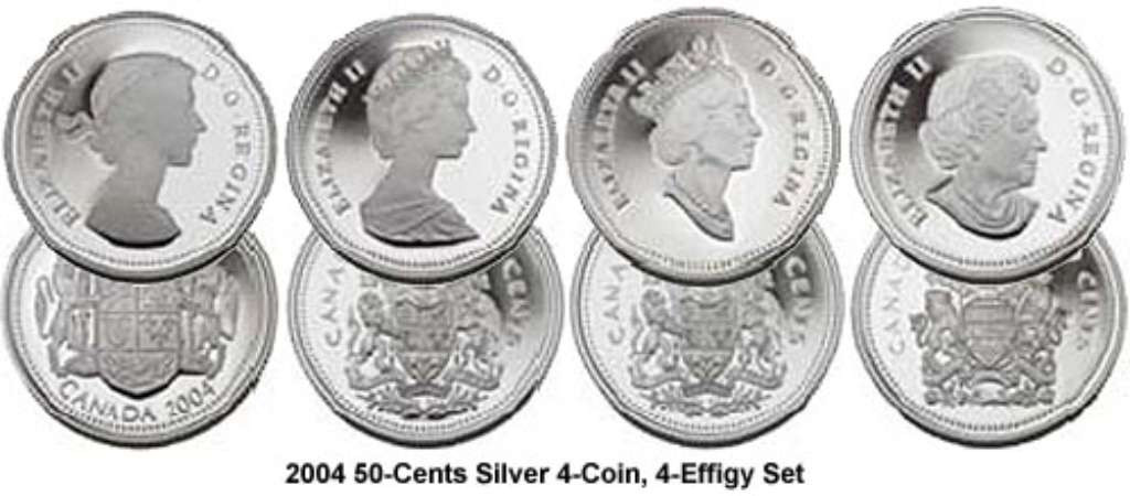 sterling silver セット 2004 50-CENT STERLING SILVER COIN SET - EFFIGIES OF THE QUEEN