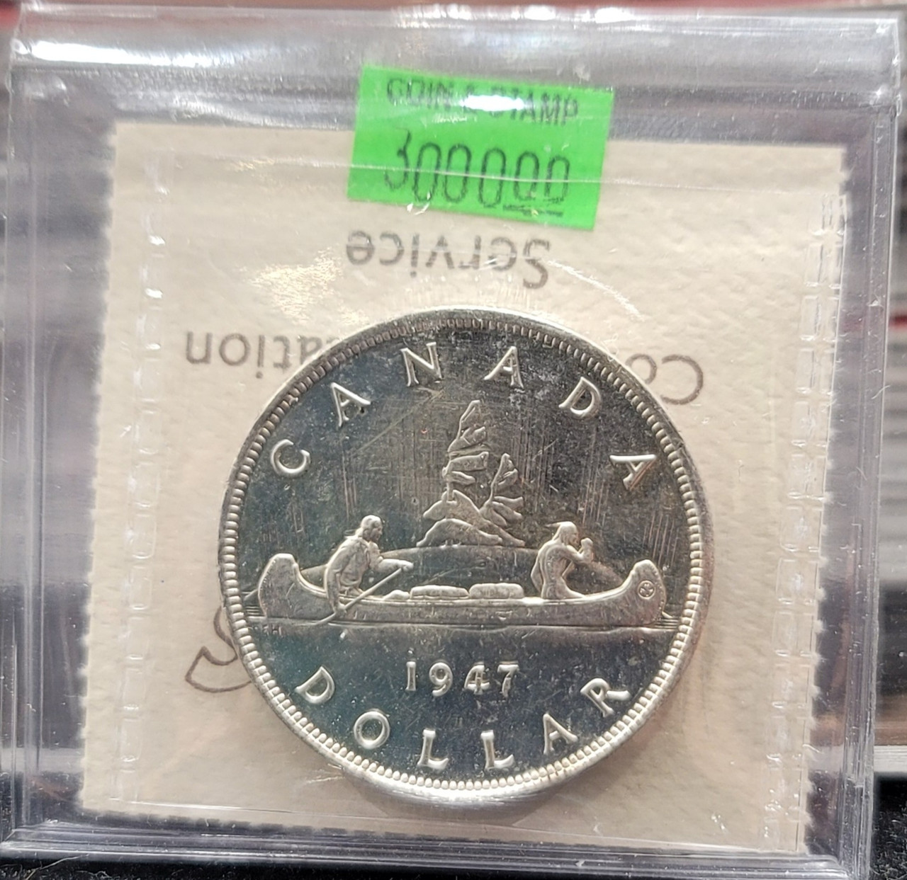 ばぁばです 1947 CANADA CIRCULATION SILVER DOLLAR MS-63 PTD 7; QUAD PUNCH HP