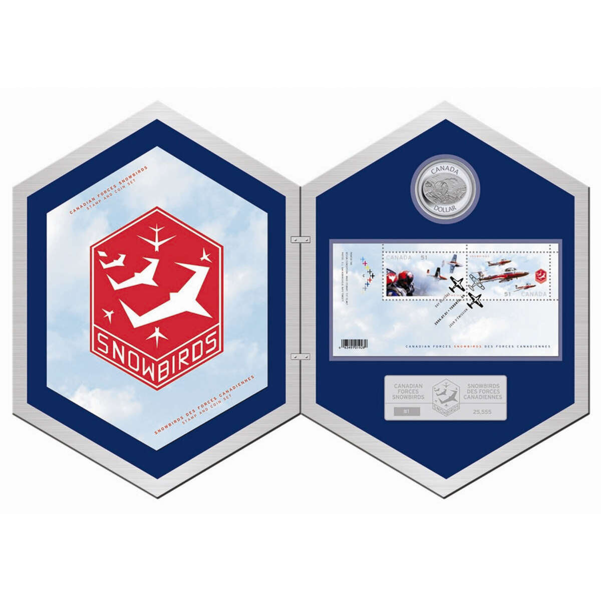 2006 $5 SNOWBIRDS $5 FINE SILVER COIN AND STAMP SET - West