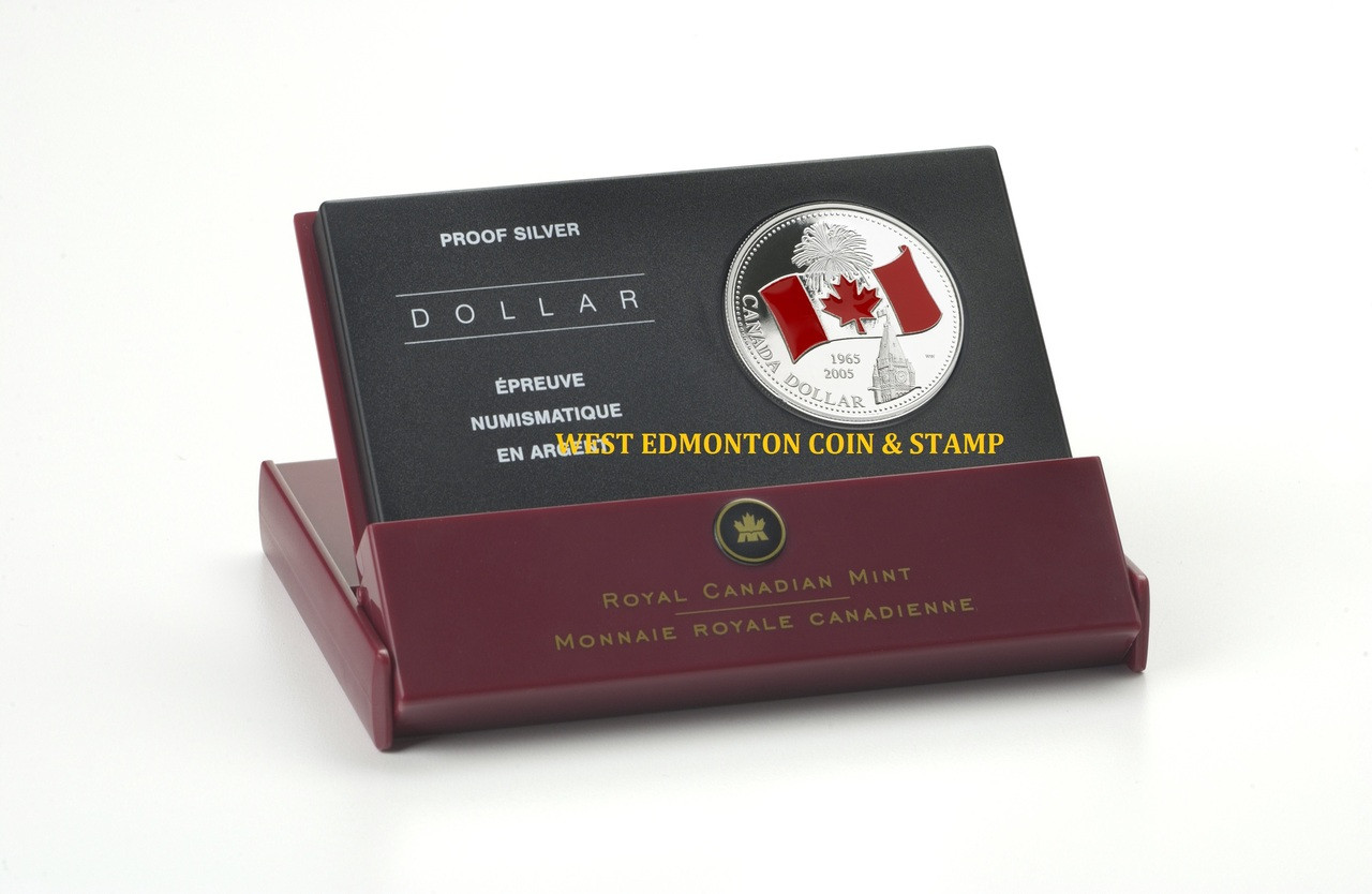 2005 LIMITED EDITON PROOF SILVER DOLLAR - FROSTED RED ENAMEL