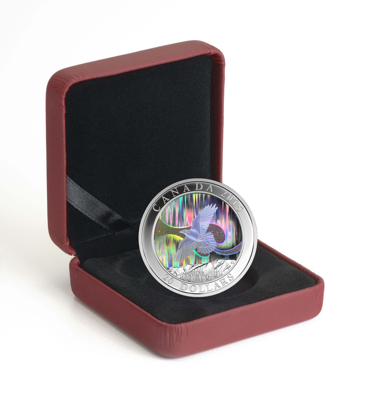 2015 $20 FINE SILVER HOLOGRAM COIN A STORY OF THE NORTHERN LIGHTS