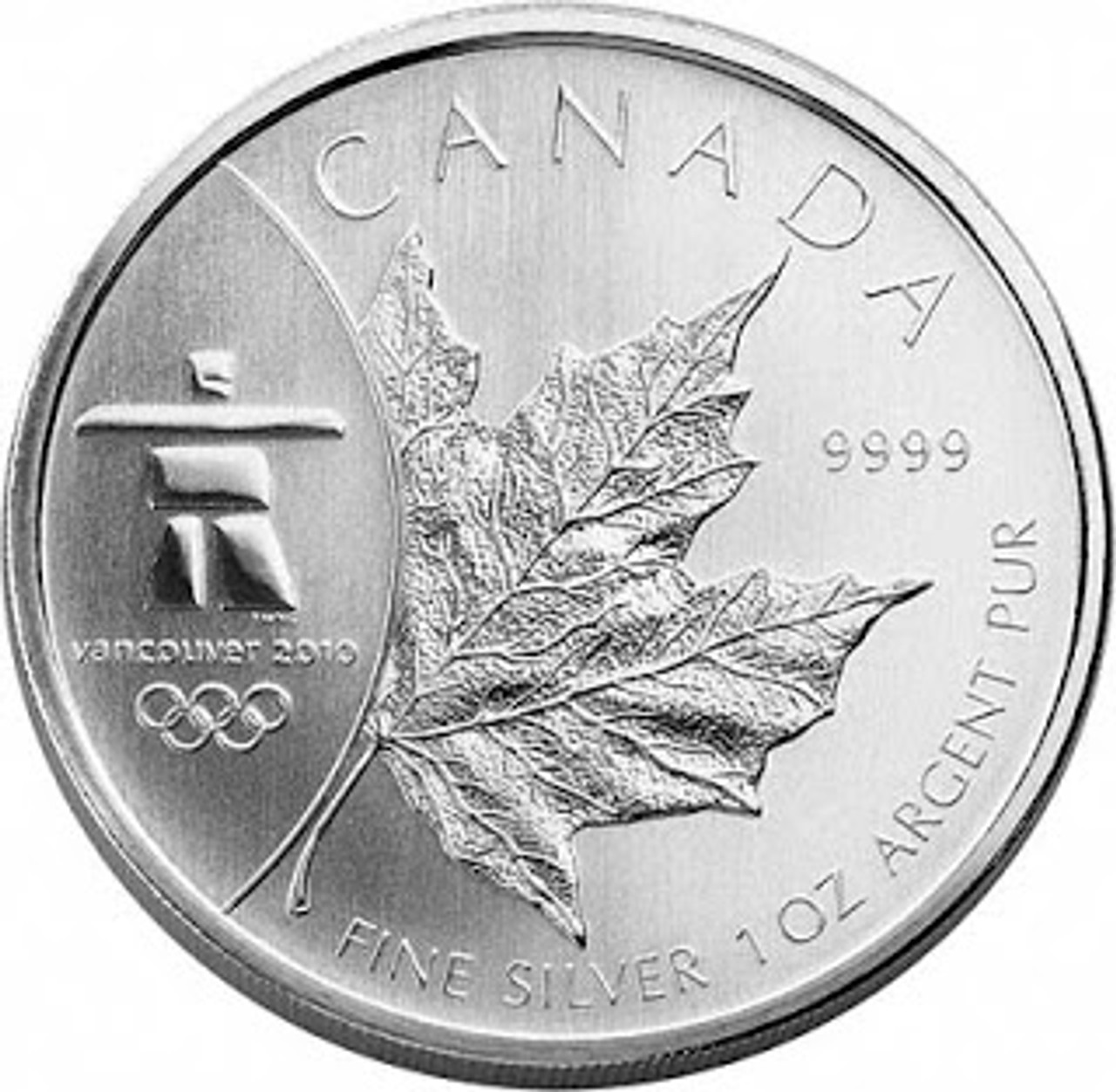 E-TRANSFER ONLY 1oz. 2008 CANADIAN INUKSHUK OLYMPIC SILVER MAPLE