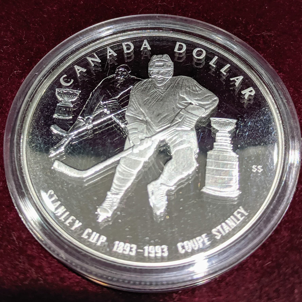 Sold at Auction: 1893 – 1993 Canadian Stanley Cup Silver Proof Dollar