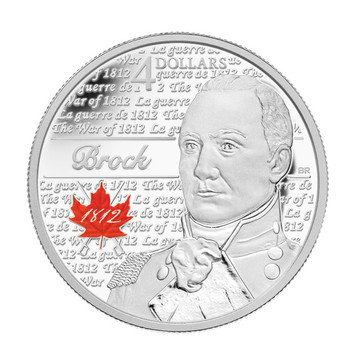 2012 FINE SILVER $4 COIN - SIR ISAAC BROCK - MINTAGE: 10000