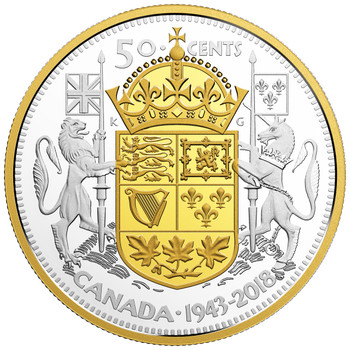 2018 5O-CENT FINE SILVER COIN 75TH ANNIVERSARY OF THE 1943 HALF-DOLLAR 2018 5O-CENT FINE SILVER COIN 75TH ANNIVERSARY OF THE 1943 HALF-DOLLAR
