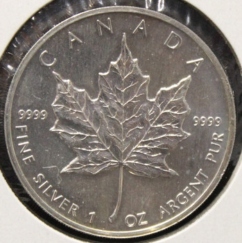 1oz. 1989 CANADIAN SILVER MAPLE LEAF COIN