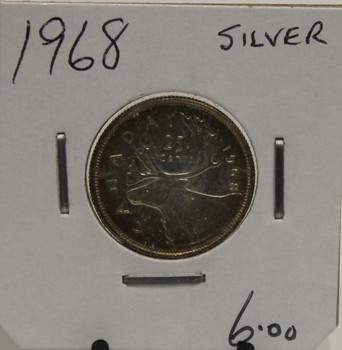 1968 CIRCULATION 25-CENT COIN  - SILVER - UNGRADED - AS PICTURED
