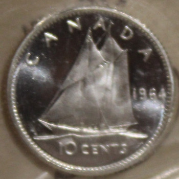 1964 CIRCULATION 10-CENT COIN - HEAVY CAMEO - PL65