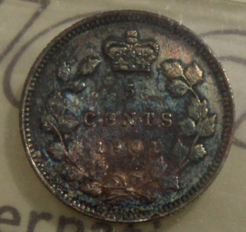 1901 CIRCULATION 5-CENT COIN - EF45