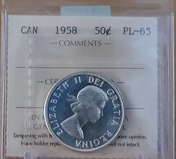 1958 CANADA CIRCULATION 50 CENT PL-65