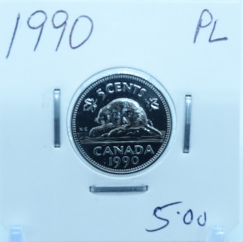 1990 CANADA CIRCULATION FIVE CENTS - UNGRADED