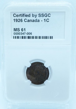 1926 1 CENT CANADA – MS 61 – GRADED (347-006)