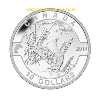 2014 $10 FINE SILVER COIN - O CANADA - CANADA GOOSE