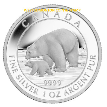 2015 $5 FINE SILVER COIN – POLAR BEAR AND CUB 2015 $5 FINE SILVER COIN – POLAR BEAR AND CUB