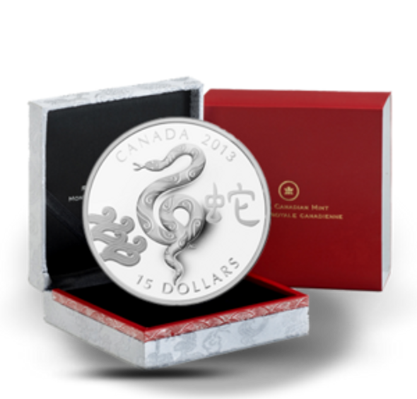 2013 FINE SILVER $15 COIN - YEAR OF THE SNAKE 2013 FINE SILVER $15 COIN - YEAR OF THE SNAKE