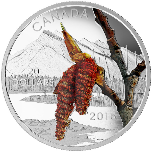 SALE - 2015 $20 FINE SILVER COIN FORESTS OF CANADA: BOREAL BALSAM POPLAR (NO BEAUTY BOX)