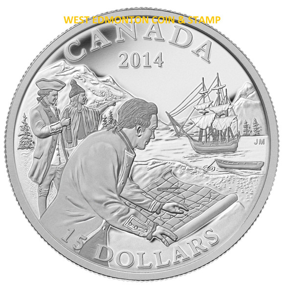 2014 $15 FINE SILVER COIN EXPLORING CANADA: THE WEST COAST EXPLORATION