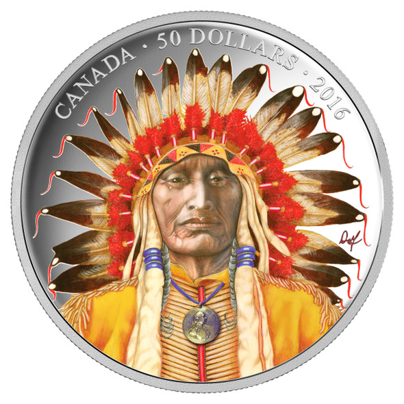 2016 $50 FINE SILVER COIN WANDUTA: PORTRAIT OF A CHIEF