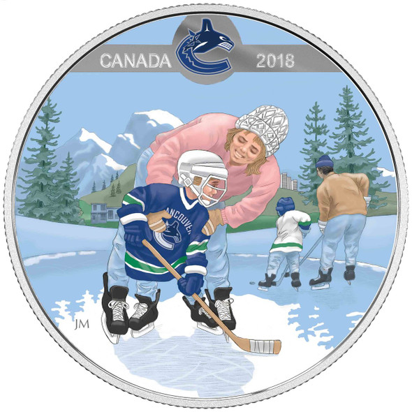 2018 $10 FINE SILVER COIN LEARNING TO PLAY: VANCOUVER CANUCKS®